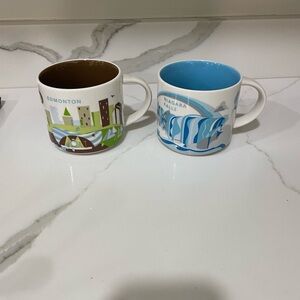 Edmonton and Niagara Falls Themed Mugs Set